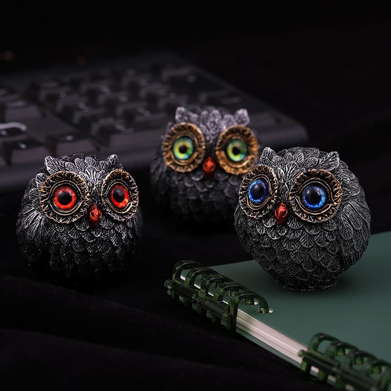 Owl Beads Pendant Creative Resin Craft Ornament Stress-Relief Desktop Decoration for Home