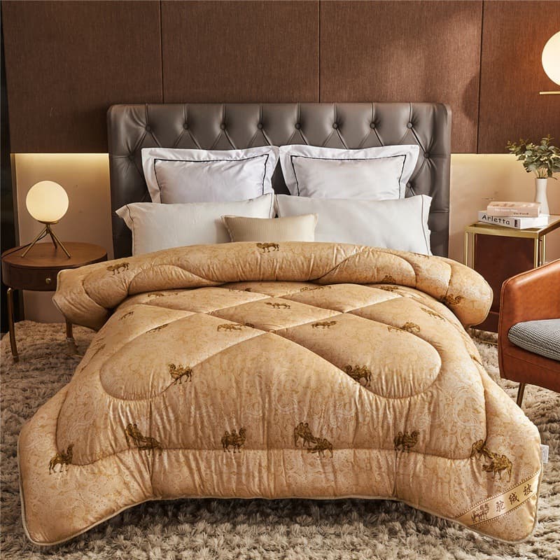 Extra Thick Camel Hair Quilt Filling, Sales Event Warm Autumn/Winter Camel Wool Quilt, Single/Double Bed, Corporate Gifts, Group Buying Live Stream