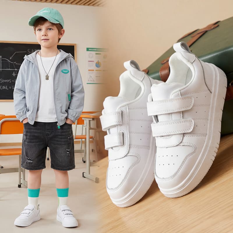 Children's White Sneakers, Boys' White Shoes, Kindergarten Girls' White Shoes, Primary School Running Shoes, Big Kids' Skate Shoes