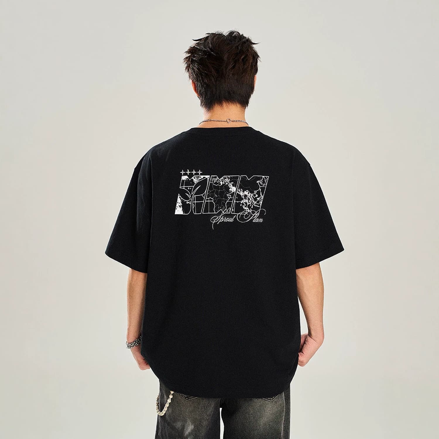 NBTMEWT START Budding Plan Front and Back Route Map Logo Basic Loose Versatile Short Sleeve T-Shirt Unisex