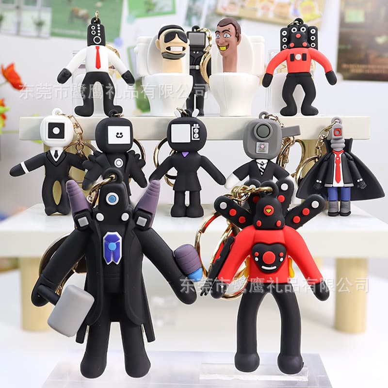 New Cross-Border Toilet Man Camera Man TV Man Skibidi Toilet Keychain Titan Man Pendant