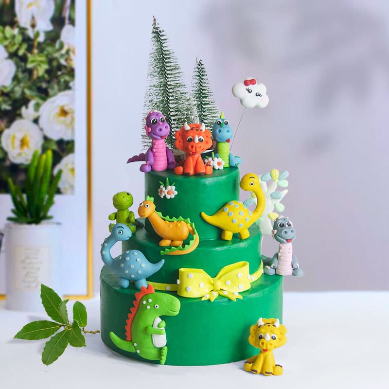 Cake decoration soft clay plug-in cake decoration plug-in three-dimensional plug-in cute dinosaur small animal cake doll plug-in