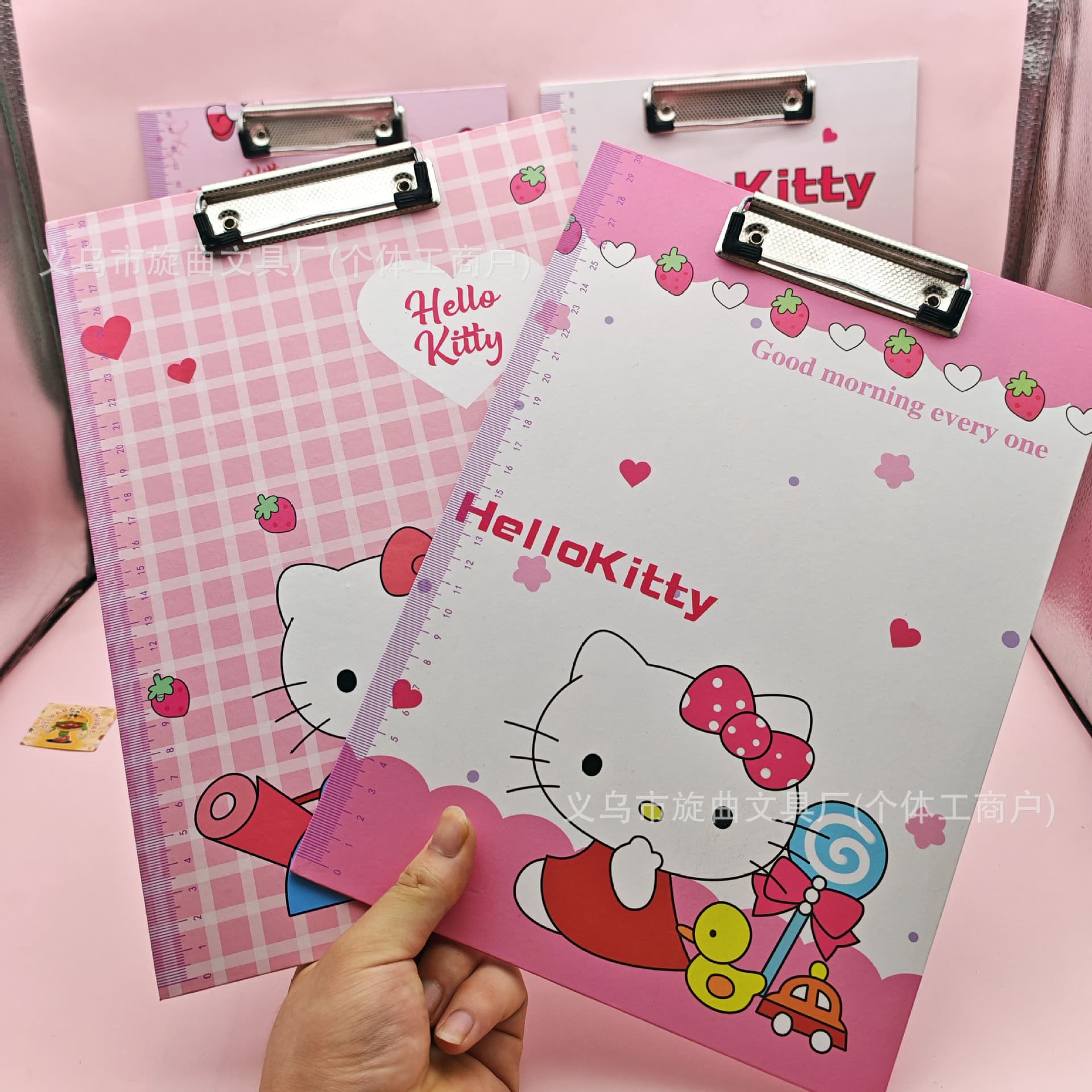 New cartoon cute KT cat A4 board clip with high appearance and super cute Hello Kitty children's test paper pad painting splint batch