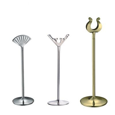 Hotel restaurant banquet wedding table number plate stainless steel menu stand number clip notice board menu clip card holder