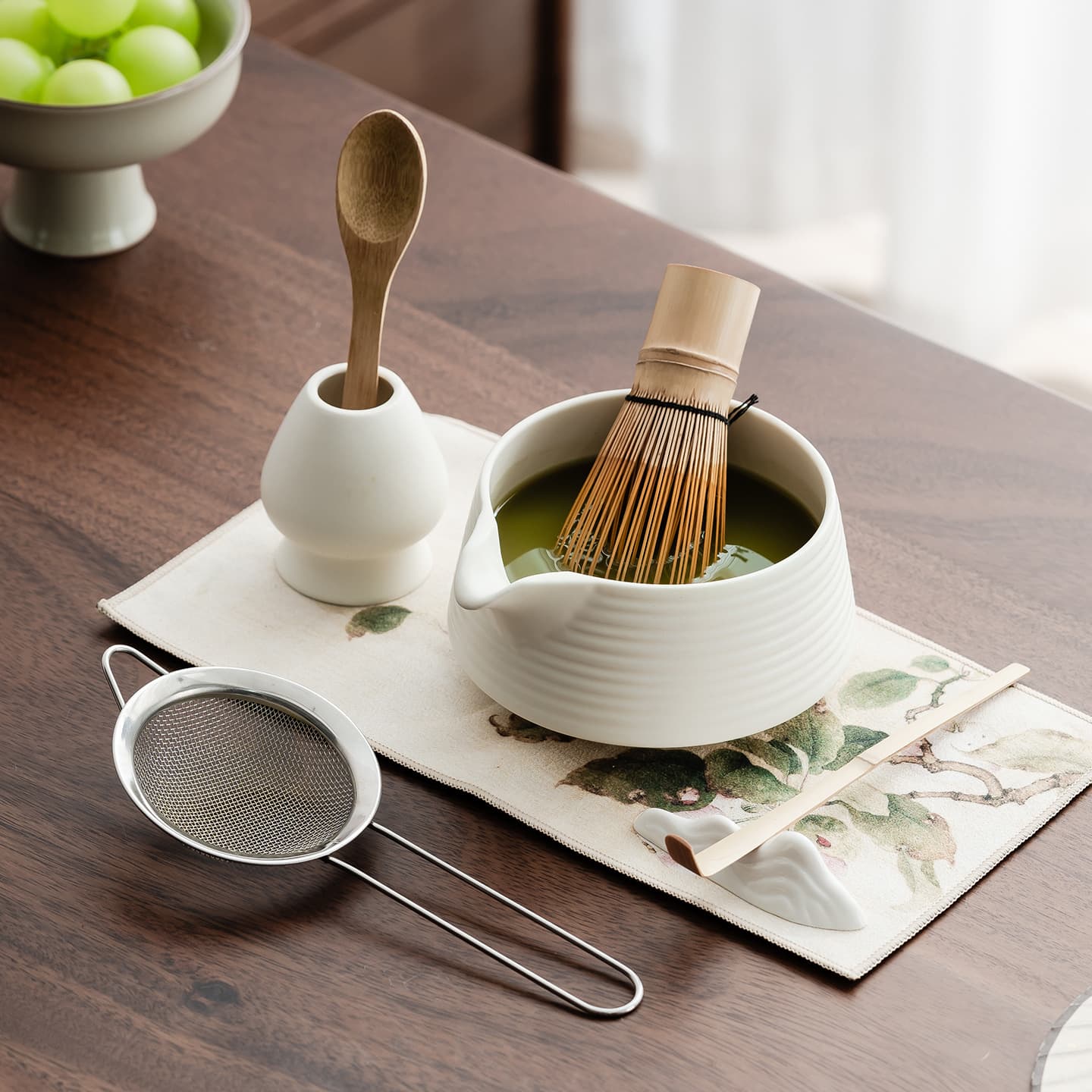 Matcha bowl handmade matcha tool set Japanese ceramic large tea bowl matcha cup tea whisk stirring utensil