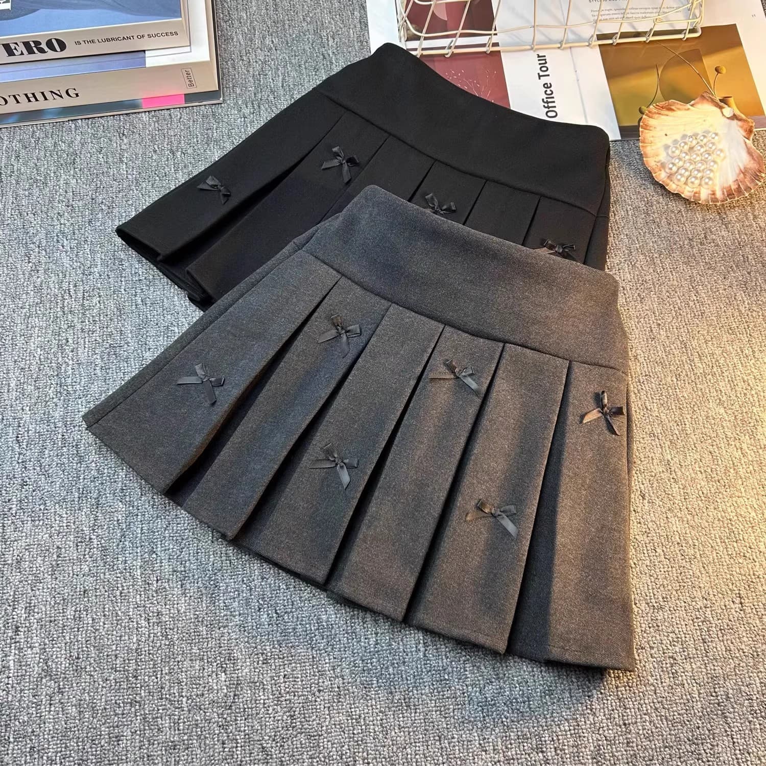 Girls Korean Style Plaid Mini Skirt A-Line Skirt Polyester Blend Fabric All Season Princess JK Style Half Body Skirt