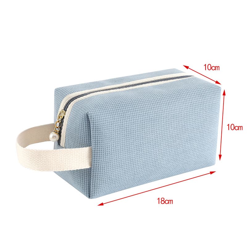 New Corduroy Cosmetic Bag, High-Fashion Portable Makeup Organizer, Travel Handbag, Large Capacity Makeup Bag