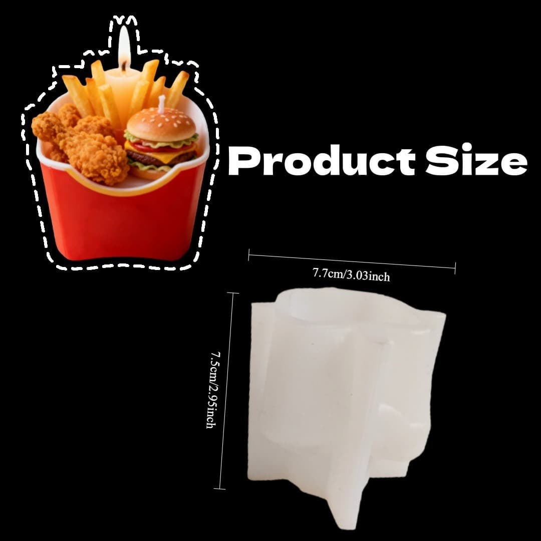 French fries box shaped silicone mold scented candle DIY creative and interesting storage cup handmade mold