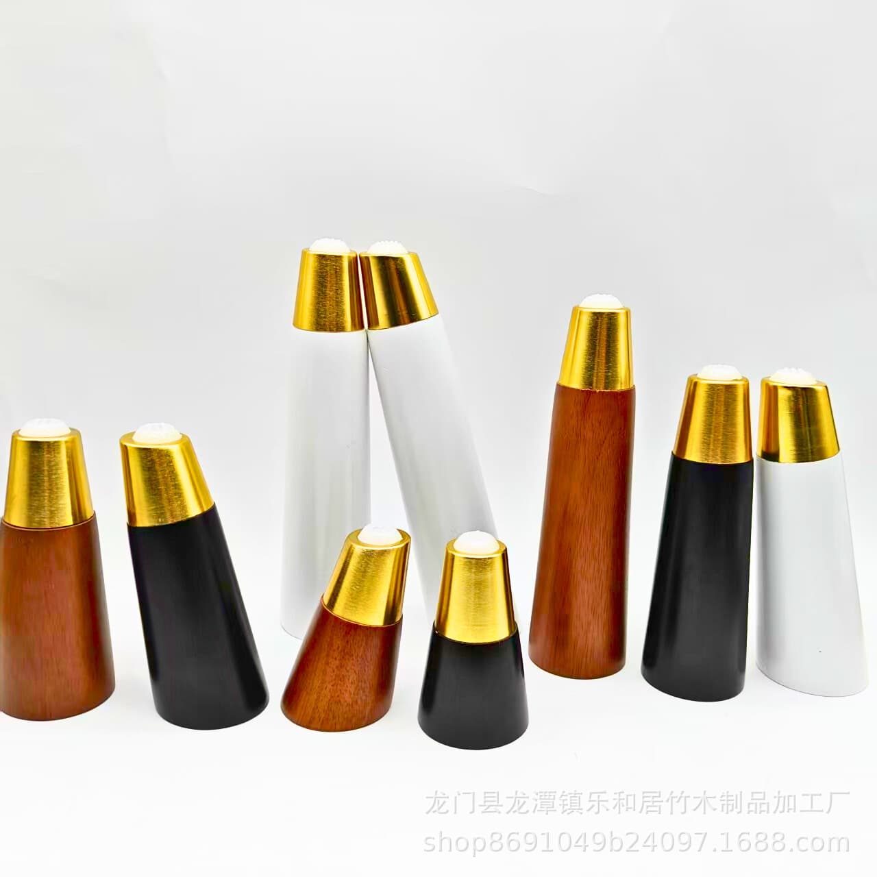 Spot wholesale metal set wooden legs solid wood sofa legs Nordic light luxury dining chair TV cabinet wooden legs copper set wooden legs