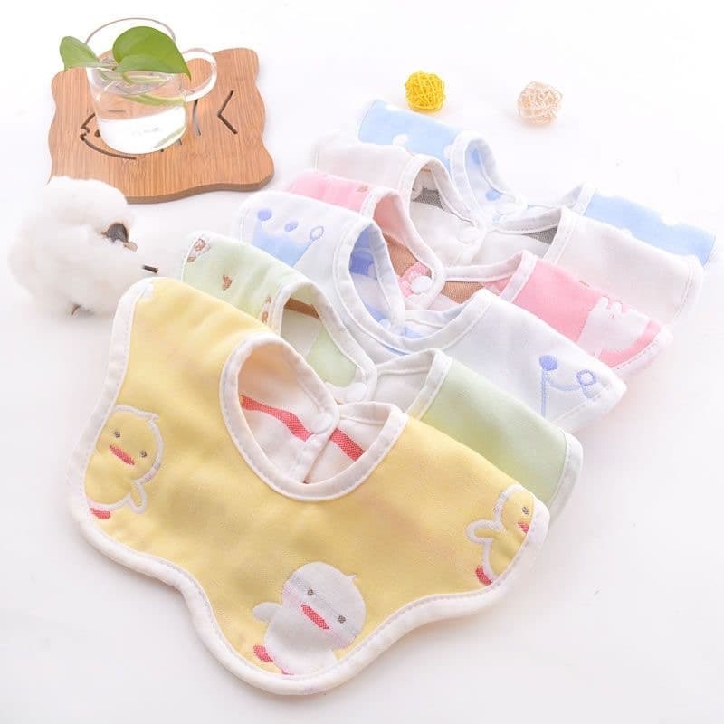 Drop Shipping for Single Item, Baby Drool Bib Cotton Gauze, Newborn Anti-Spit-Up Bib, 360-Degree Rotatable Bib