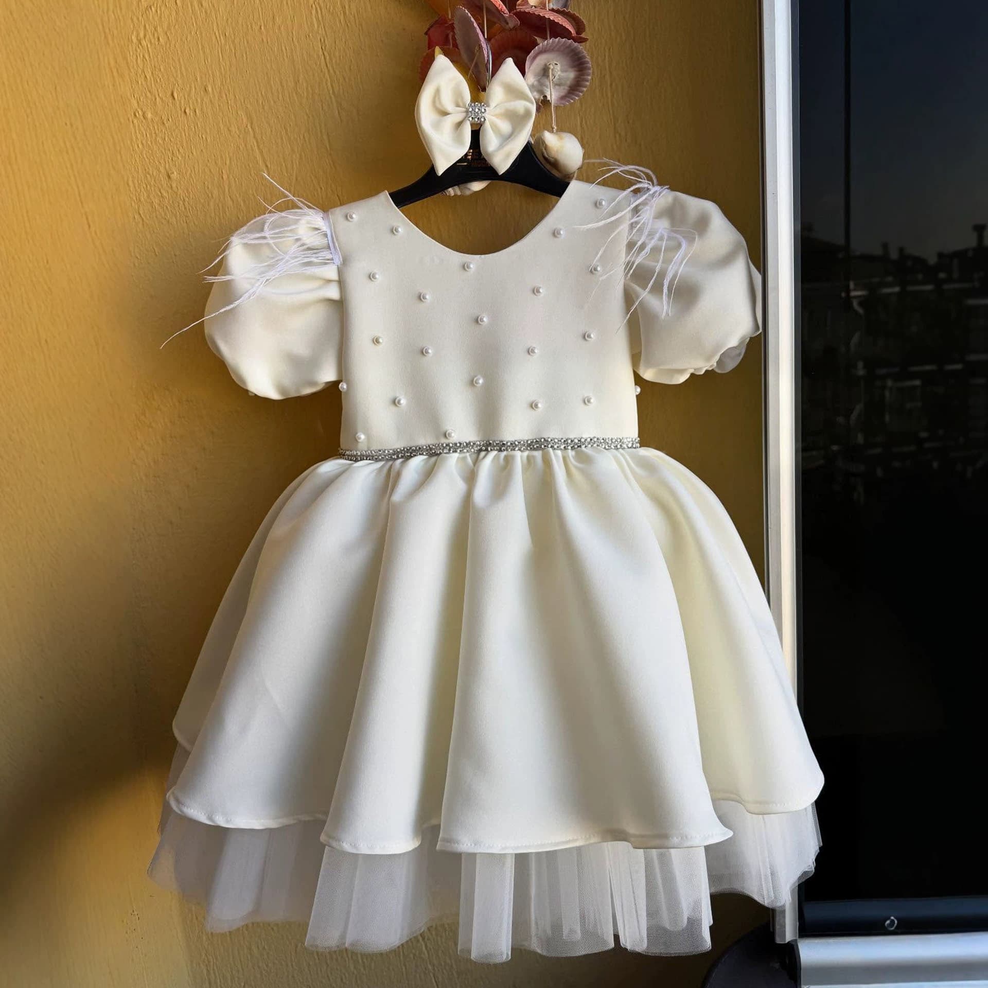 Children's Formal Dress Exquisite Princess Gown 2026 New Style Puff Sleeve Birthday Party Cute Baby Girl First Birthday Tutu Dress