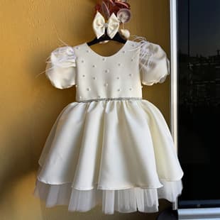 Children's Dress, Exquisite Princess Dress 2026 New Style, Puff Sleeve Birthday Party Cute Baby Girl One-Year-Old Photo Tutu Dress