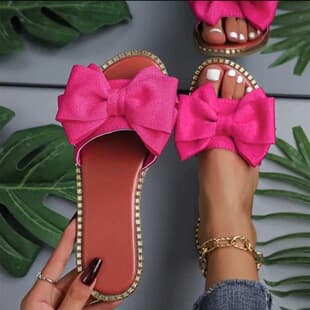Export New Flat Rhinestone Butterfly One-Strap Slippers Women Outdoor Solid Lightweight Fabric Slippers Women In Stock