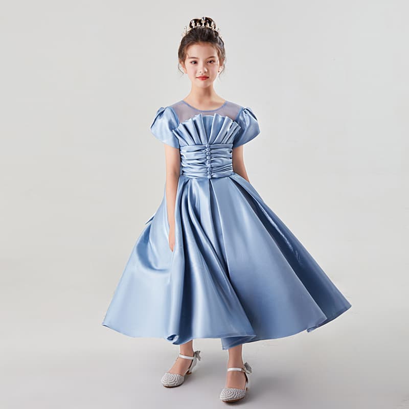 New 2024 Girls' Formal Dress Flower Girl Tutu Wedding Dress Princess Gown for Older Children Runway Style Cross-Border Supply