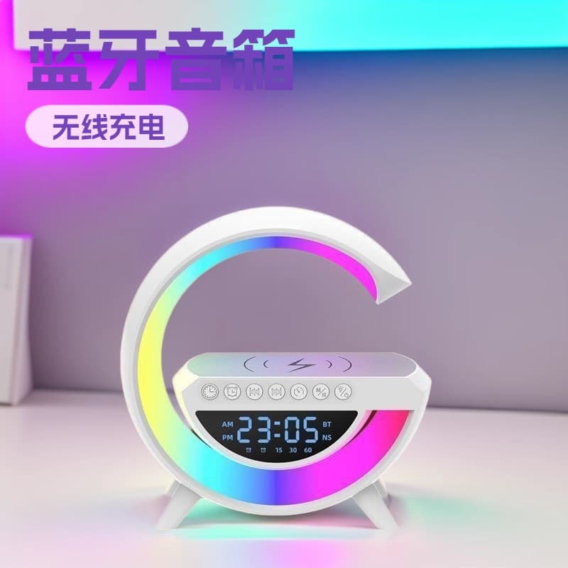 Big G3401 Mini Cross-Border New Small G Bluetooth Speaker Wireless Charging Alarm Clock Ambient Light Multifunctional Bluetooth Speaker