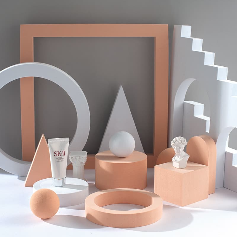 Cube Photography Prop for Influencers, 3D Decorative Ornament for Beauty and Food Flat Lay, Backdrop Cloth
