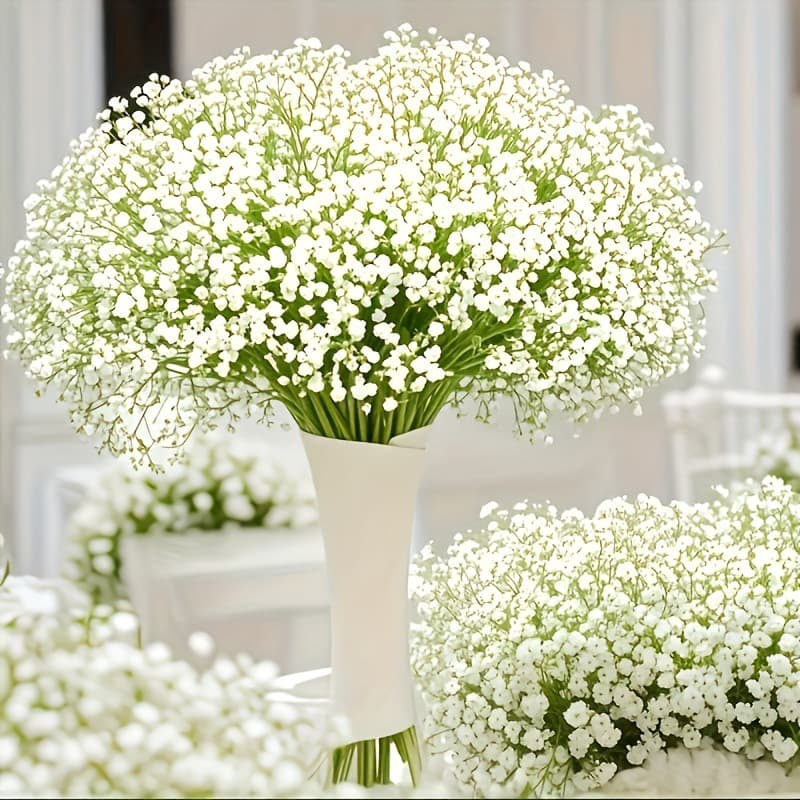 Cross-Border Labeled Dried Flower Bouquet Living Room Decoration Ornament Natural Wholesale Flowers Multiple Colors Available Baby's Breath