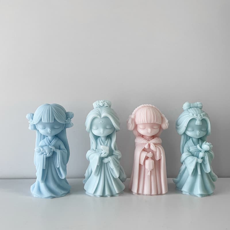 Deep Affection Plaster Doll Silicone Mold DIY Plaster Doll Figurine Scented Candle Craft Mold