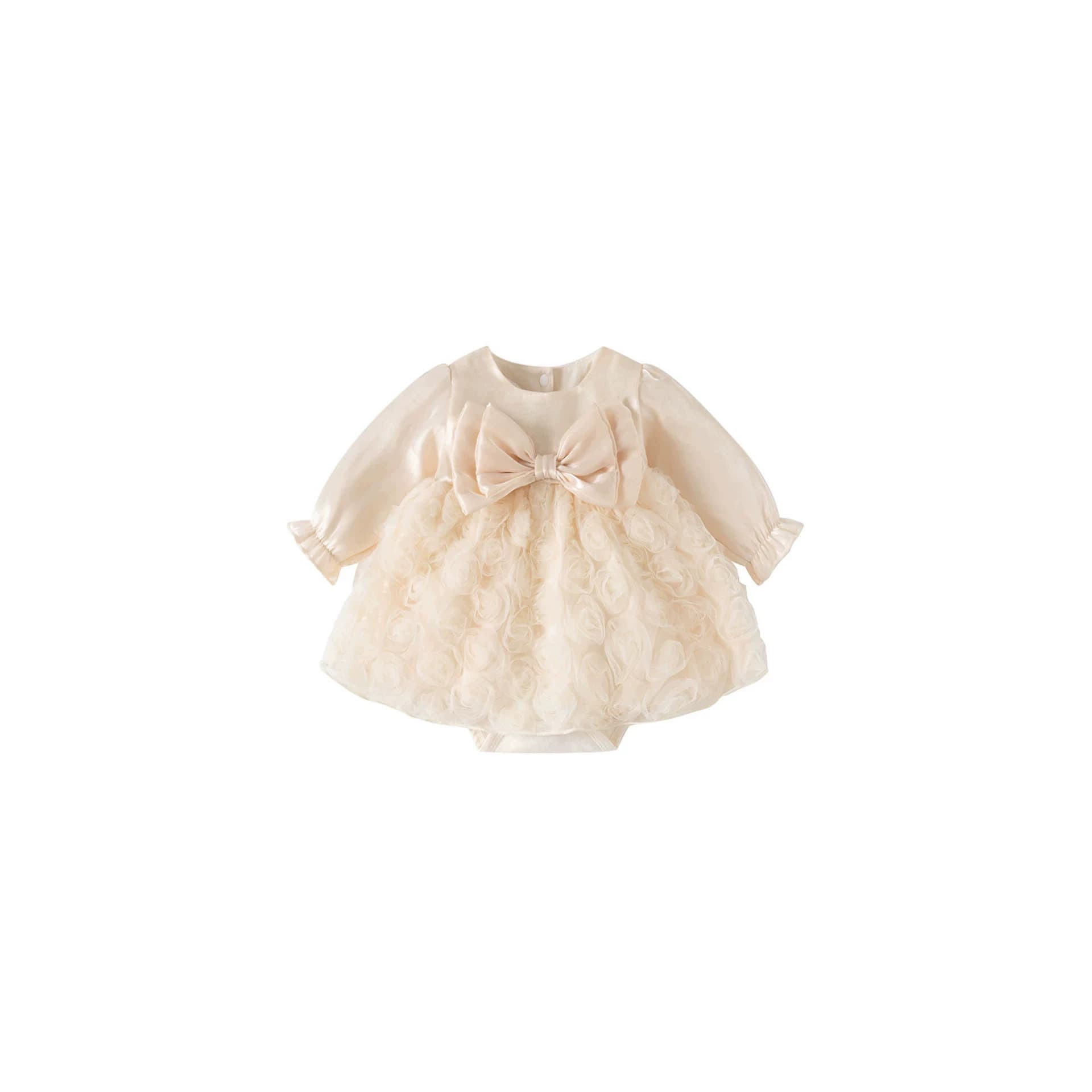 100-Day Baby Girl Spring Clothes Long-Sleeve Bodysuit Dress Baby Autumn Princess Dress One-Year-Old Birthday Tutu Dress