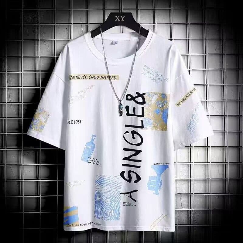 Summer new casual versatile men's half-sleeved T-shirt undershirt student short-sleeved T-shirt men's Korean style trendy color matching top