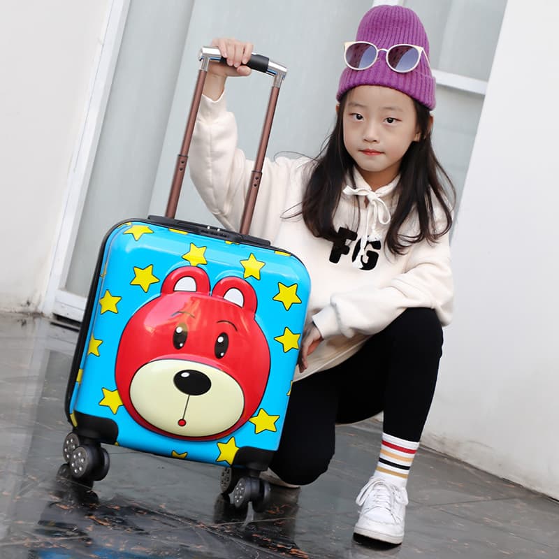 Children's Luggage Trolley Case Cartoon Travel Suitcase with 360-Degree Wheels, Student Gift Carry-On, Factory Wholesale