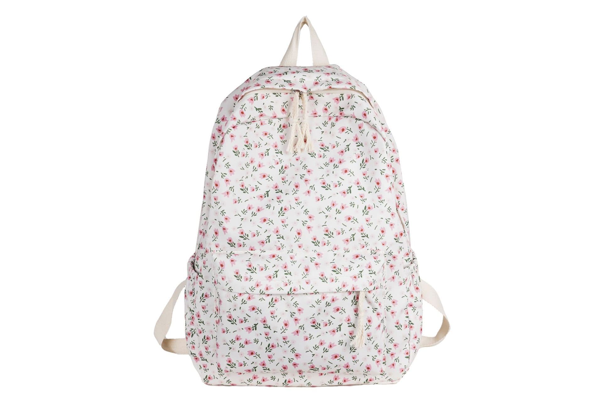 Cross-border In-Stock Backpack for Women, Large Capacity, Middle School Student Bookbag, Floral Sweet Style, Elementary School Student New Arrival