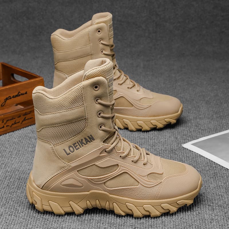Cross-border 2025 new autumn and winter high-top men's boots, versatile British style Martin boots, outdoor trendy sports hiking shoes for men.