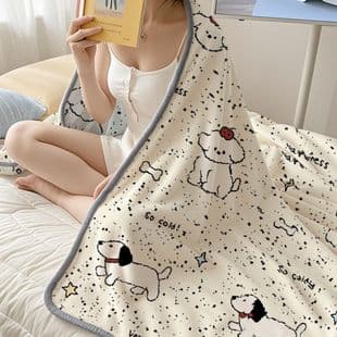 Class A Maternal-Infant Grade Air Conditioning Blanket, Summer Towel Blanket, Office Lunch Break Shawl, Summer Flannel Throw Small Blanket