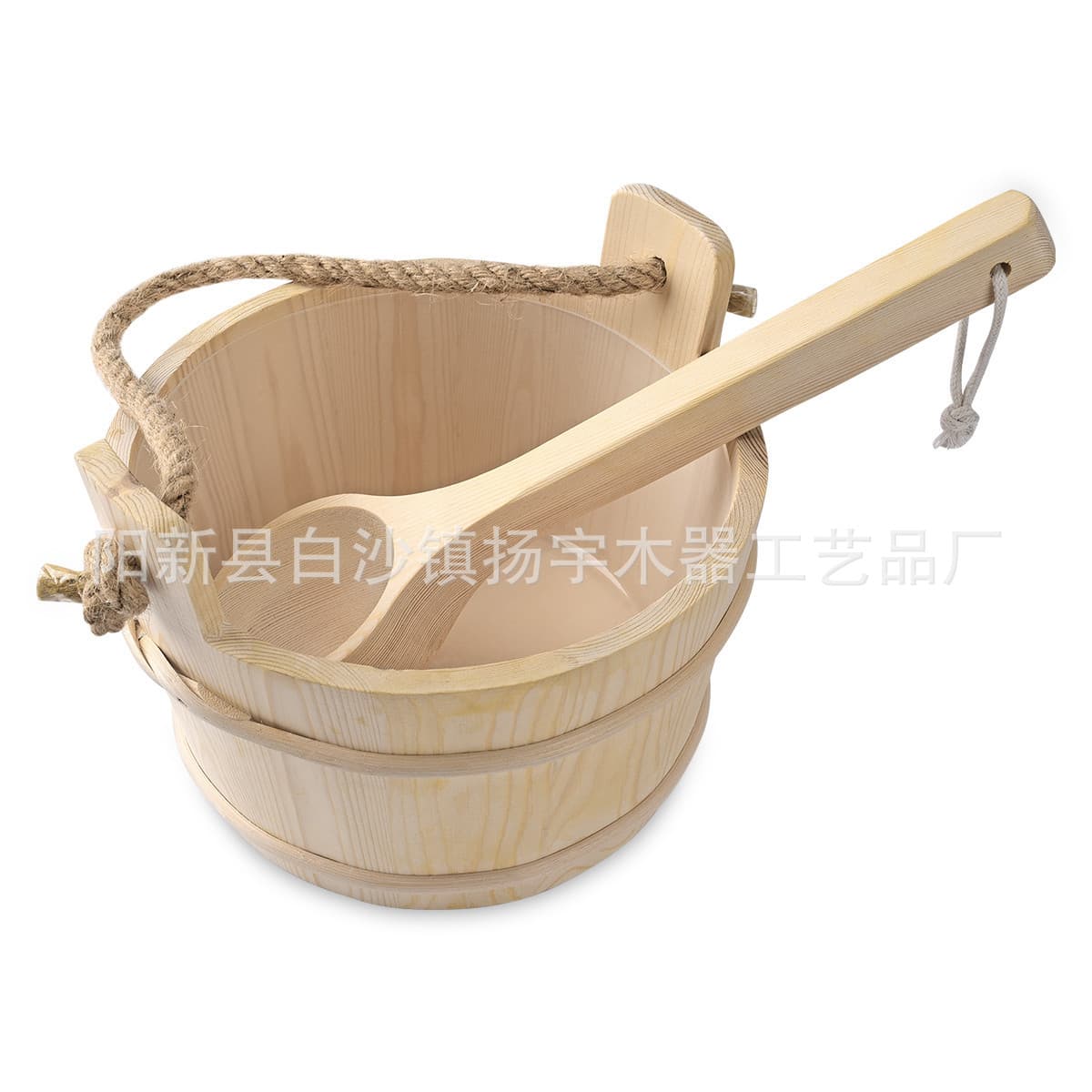 Manufacturing Factory Direct Sauna Room Specific 4L Wooden Sauna Bucket and Ladle, Popular in Germany and Japan