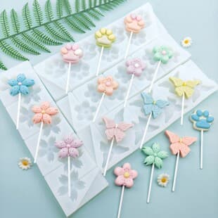 Butterfly Cherry Blossom Cat Paw Silicone Mold Chocolate Fondant Cake Decoration Mold DIY Lollipop Mold