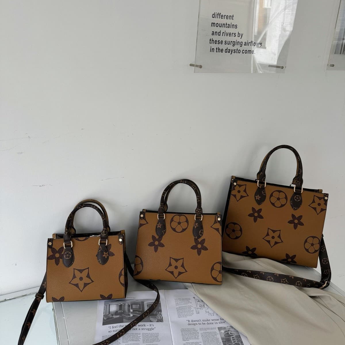 Presbyopia series bags for women, new fashion print, retro shoulder crossbody bag, temperament, versatile handheld tote bag