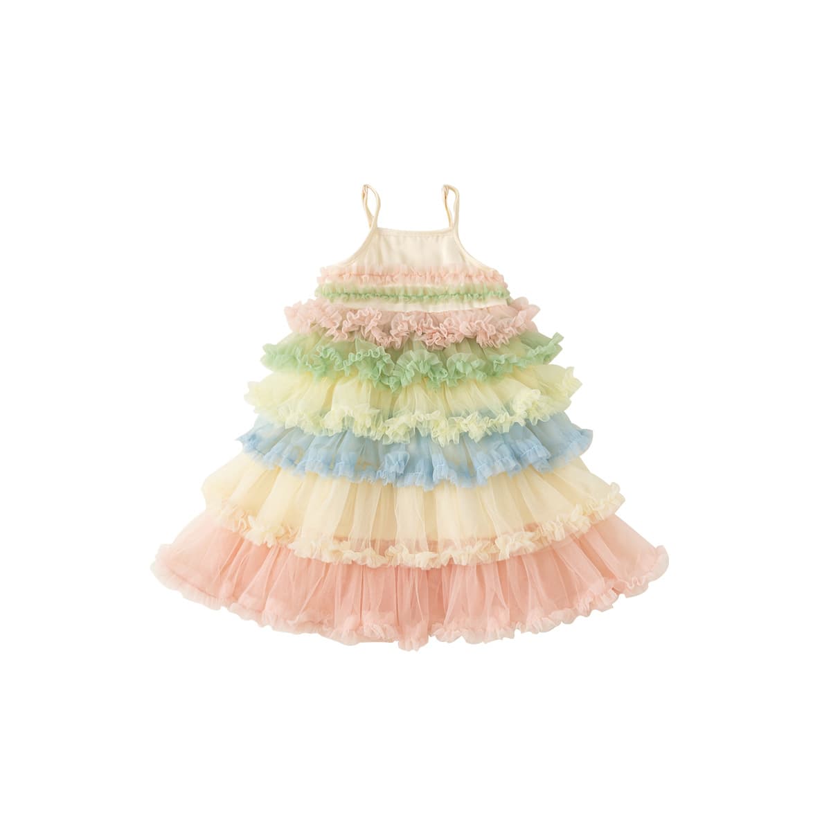 Youbao Girls' Summer Fairy Dress, Colorful Mesh Tutu Dress, Sweet Princess Dress, Strapless Dress