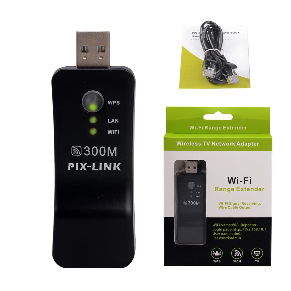 USB network repeater, 300M wireless router extender, AP, computer/TV WiFi signal amplifier.