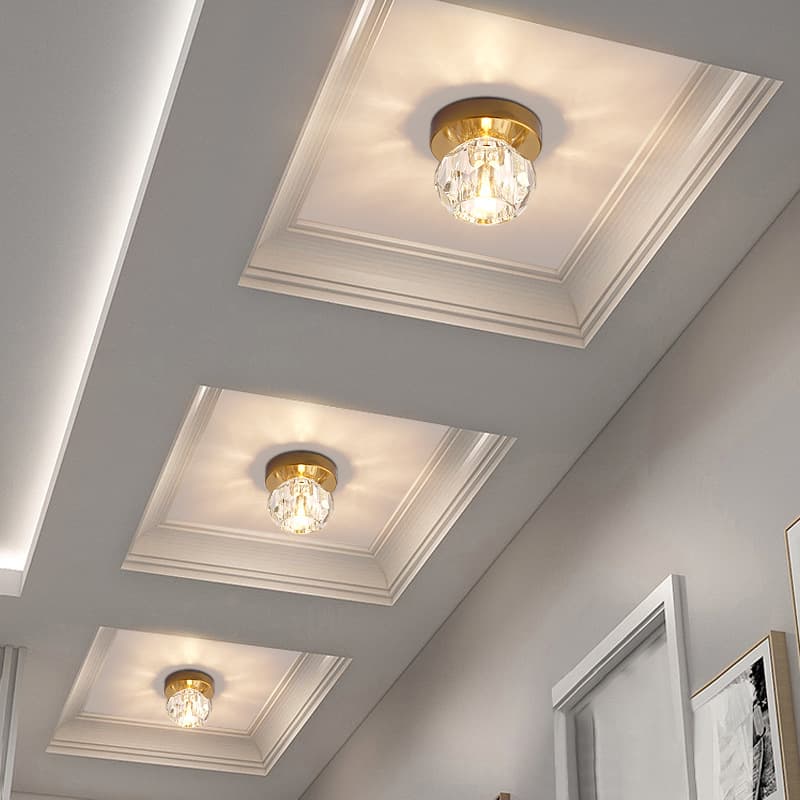 LED Crystal Corridor Light, Surface Mounted Hallway Light, Porch Light, Ceiling Spotlight, Recessed Downlight, Trimless Eyeball Light, Hole Light
