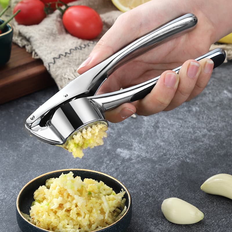 Manual Zinc Alloy Garlic Press Kitchen Tool Small Device for Making Garlic Paste Can Be Customized with LOGO Modern Simple Style