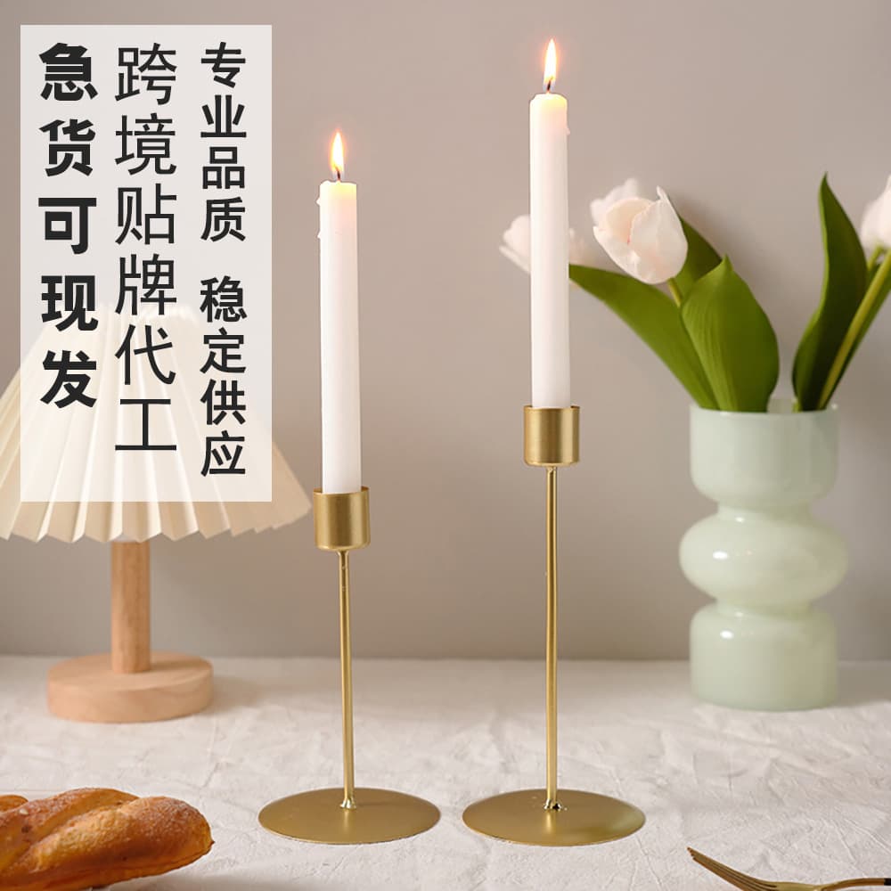 Nordic Style Luxury Candlestick Decoration Simple Romantic Dining Table Decorations Vintage Dinner Candle Light Home Decoration