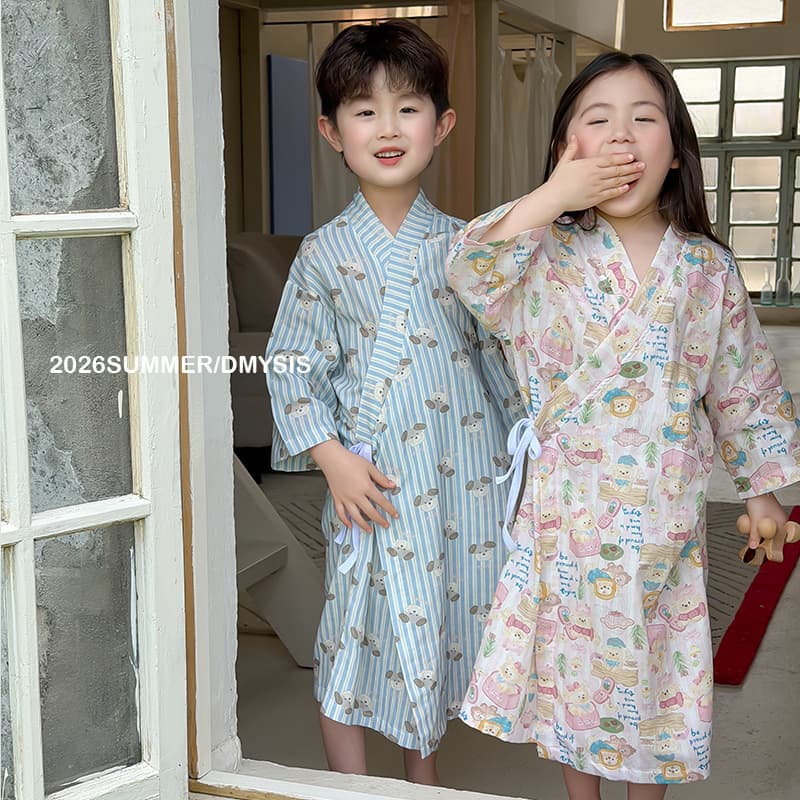 Children's Pajamas, Class A, 100% Pure Cotton Gauze, Summer Thin Bathrobe, Baby Bath Towel, Cartoon Home Clothes, Sleep Robe