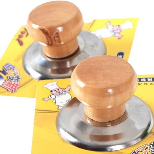 Wooden Lid Knob Universal Solid Wood Handle Wood Lid Top Anti-Scald Lid Knob Lid Cap Lid Screw Button