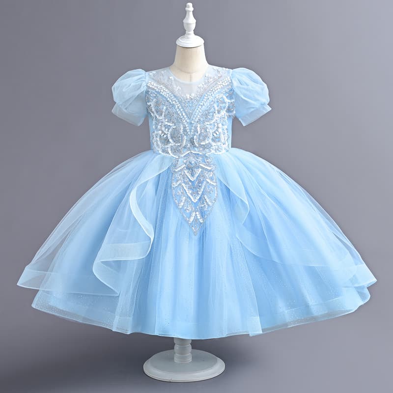 Princess Style Birthday Girl's Dress Children's Clothing European And American Style Summer Fairy Tale Wedding Dress for Girls