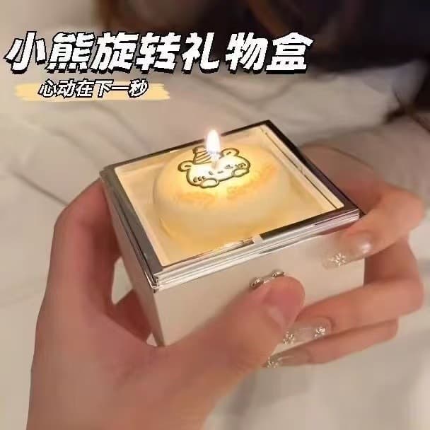 Cake Ring Box Necklace Bracelet Ring Box Automatic Rotating Ring Box Birthday Gift Surprise for Girlfriend