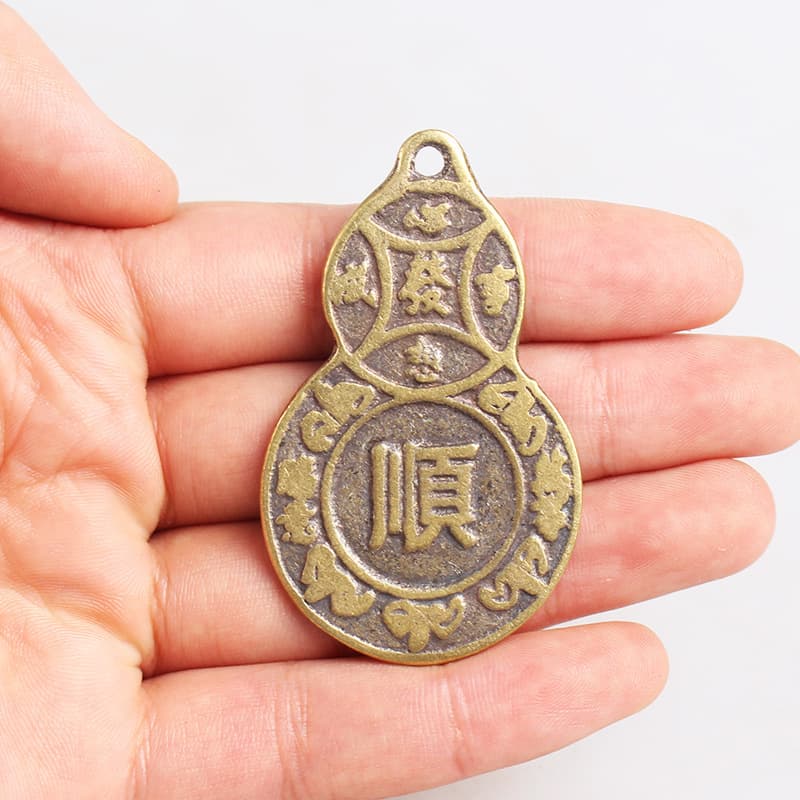 Brass Gourd Coin, Gourd Coin, Bagua Shun Character Metal Craft Wholesale, Direct from Manufacturer
