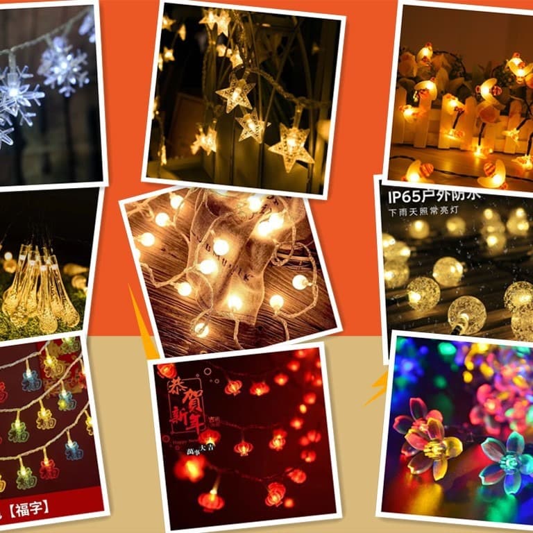 Cross-border LED Solar String Lights Christmas Festival Atmosphere Camping Colorful Bubble Ball Small White Ball Droplet Lights
