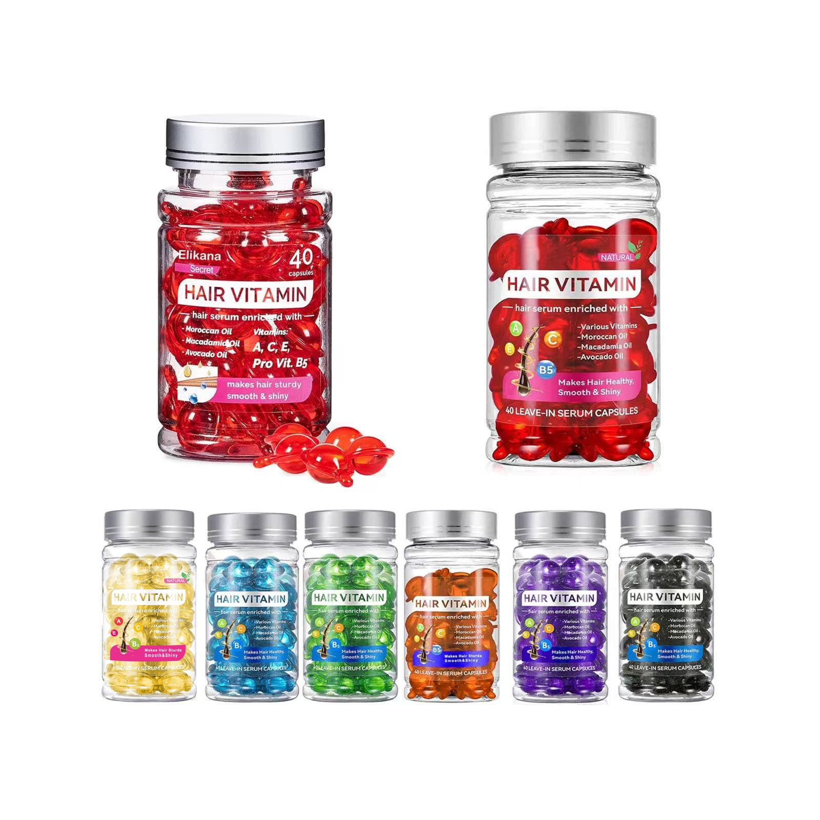 Cross-Border Hair Capsule Moroccan Vitamin No-Rinse Hair Care Essential Oil Nut Oil Treatment Serum Hair Oil Nourishing