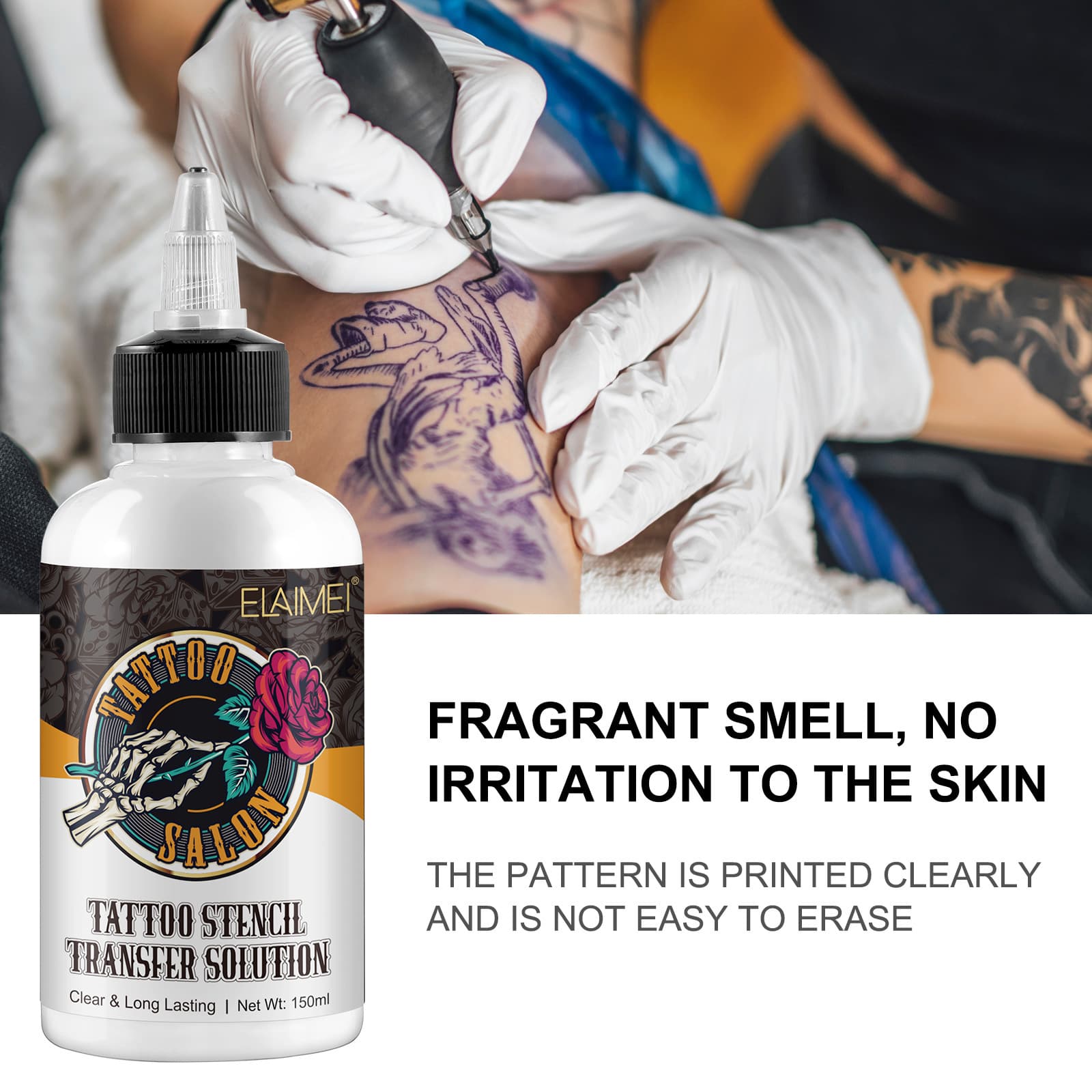 ELAIMEI Cross-Border Tattoo Transfer Gel/Oil - Specially formulated for tattoo artists to use with transfer paper; moisturizing, clear, and color-fixing.
