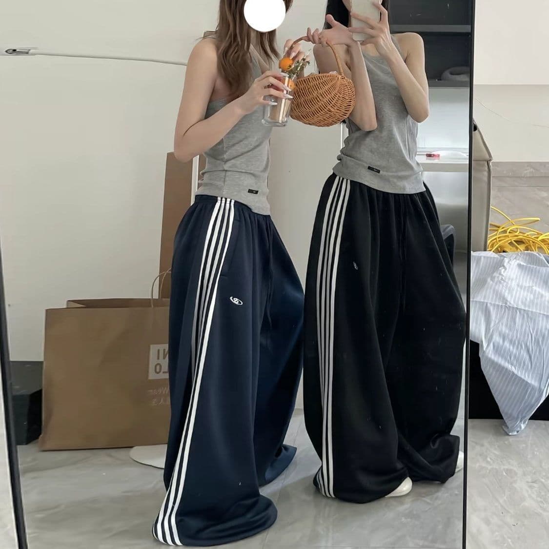 [Summer Lightweight] Trendy Ins Retro American Casual Lazy Style Woven Band Patch Jazz Dance Lounge Pants Versatile