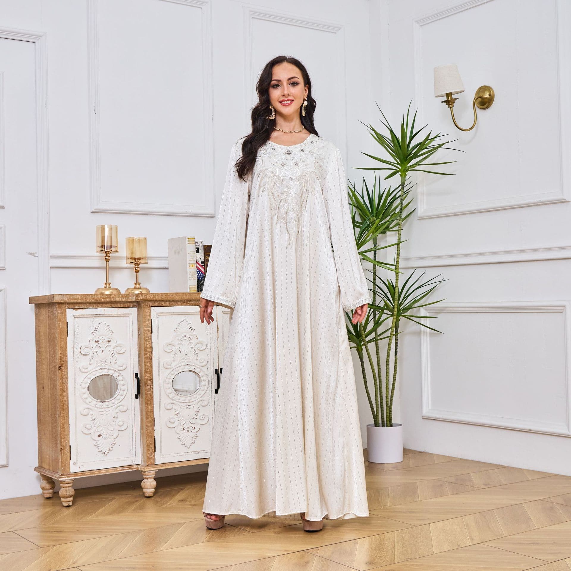 MT045 New Fashion Women's Long Dress with Rhinestone for Party, Cross-Border Stock from Garment Factory