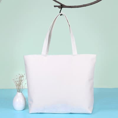 2021 New Fashion Simple Korean Canvas Bag White Hand-Painted Large Cloth Bag Customizable LOGO Factory Direct Sales