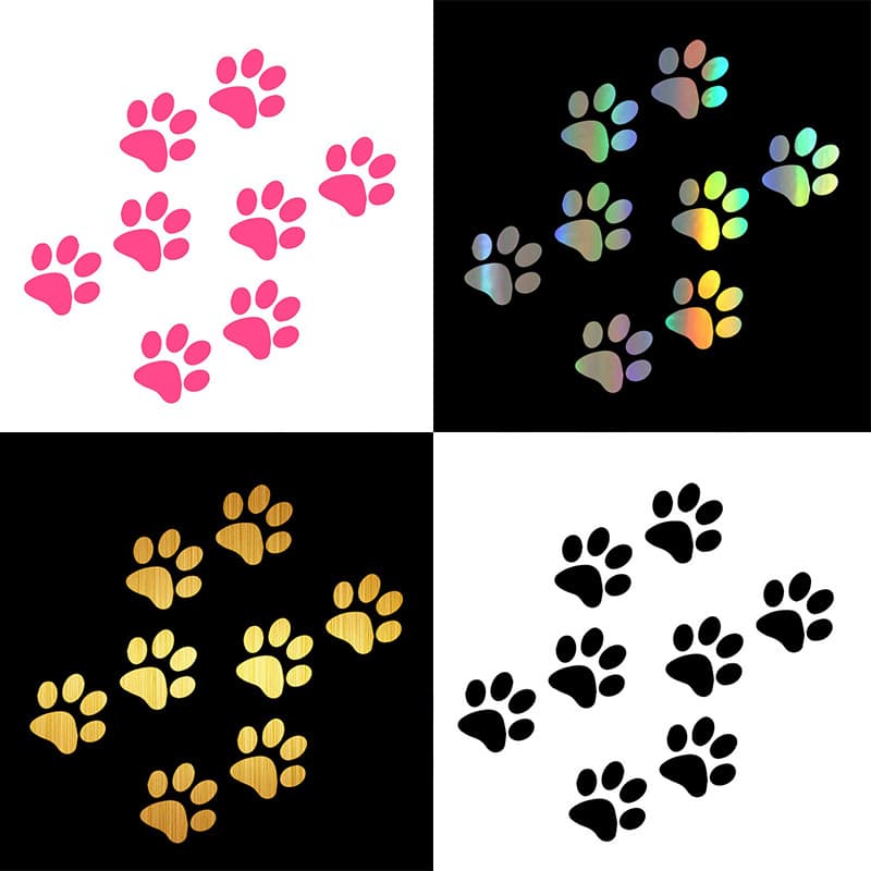 Foreign trade cat paw print stickers, car body decals, car stickers, personalized scratch stickers, cat and dog footprint car stickers