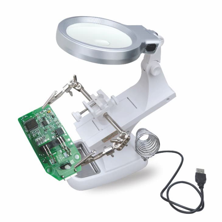 LED light bracket rotation repair desktop high-definition acrylic magnifying glass repair tool 7023B
