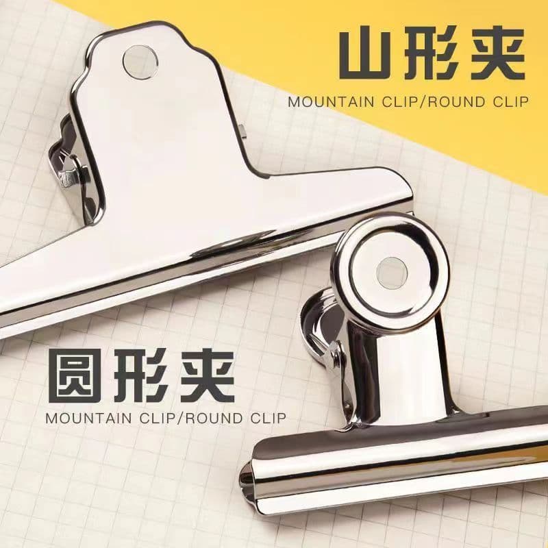 Stainless Steel Round Metal Clips Strong Multi-specification Sizes Mountain-shaped Clips Stationery Clips Metal Receipt File Clips